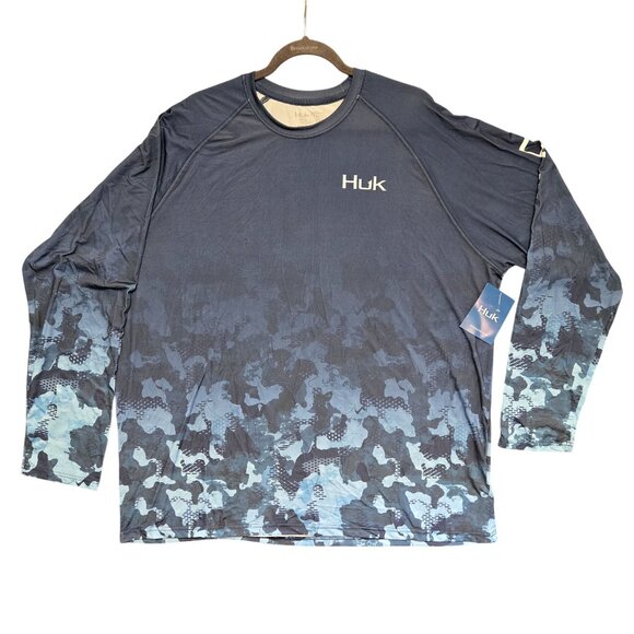Huk Refraction Fish Fade Pursuit Long Sleeve Performance Fishing Shirt Xxl Blue - Picture 1 of 7